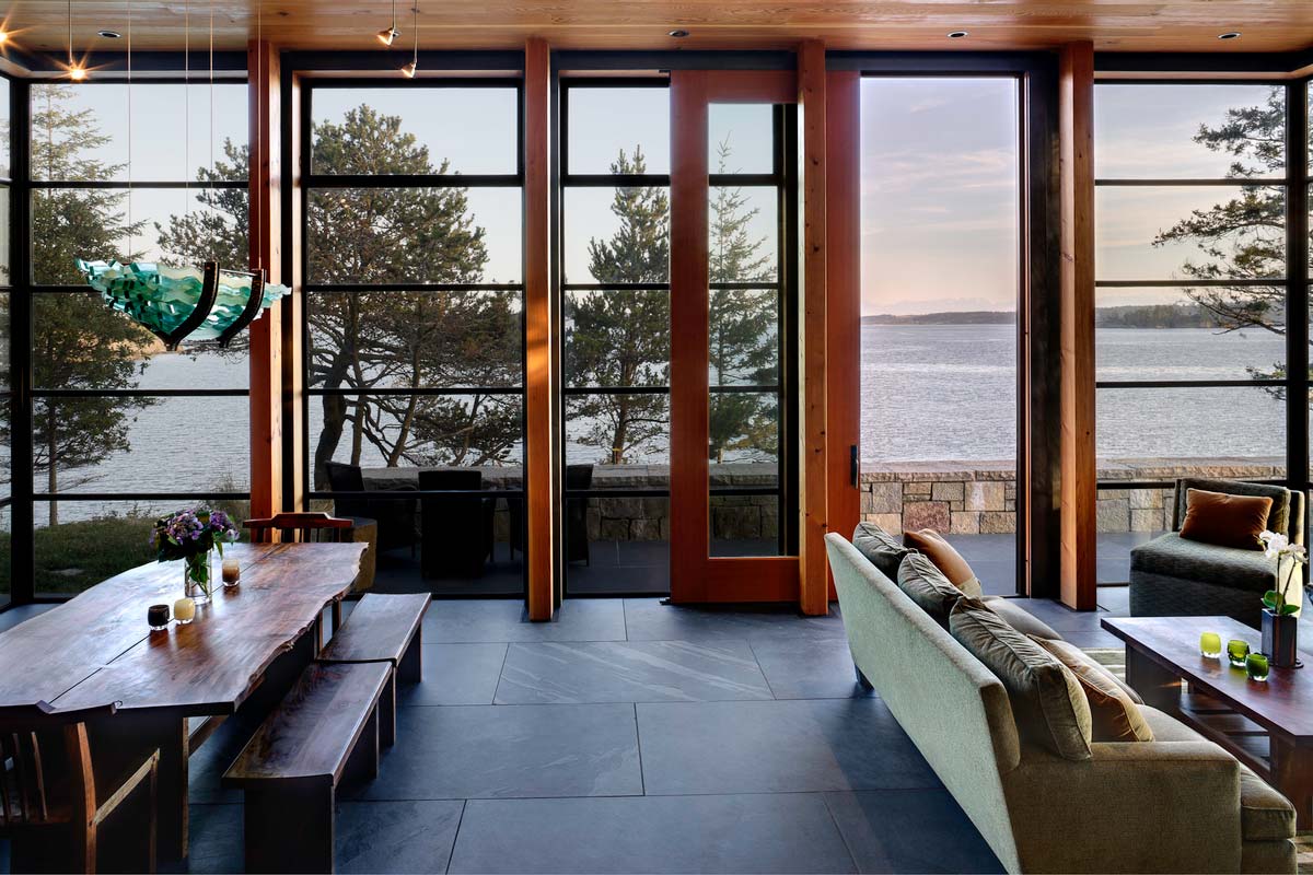 modern island cabin design living - North Bay Residence