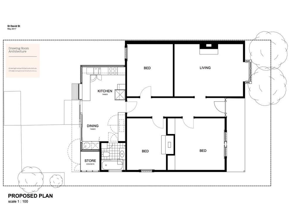 modern kitchen bathroom extension plan - St David Residence Extension