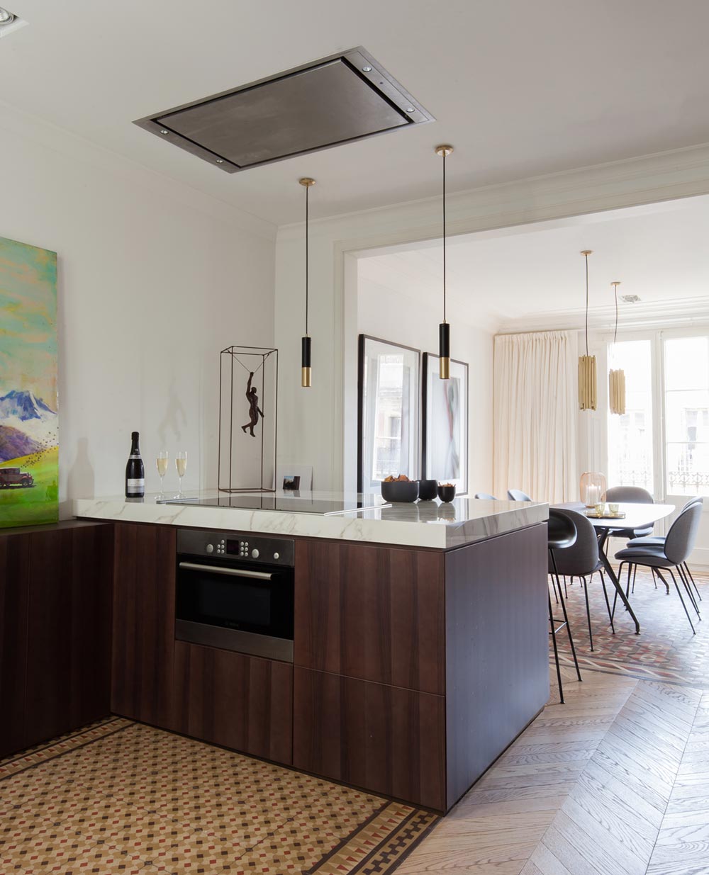 modern kitchen design barcelona - Aribau Apartment