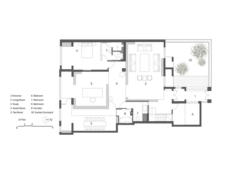 modern oriental home plan as - Haitang Villa