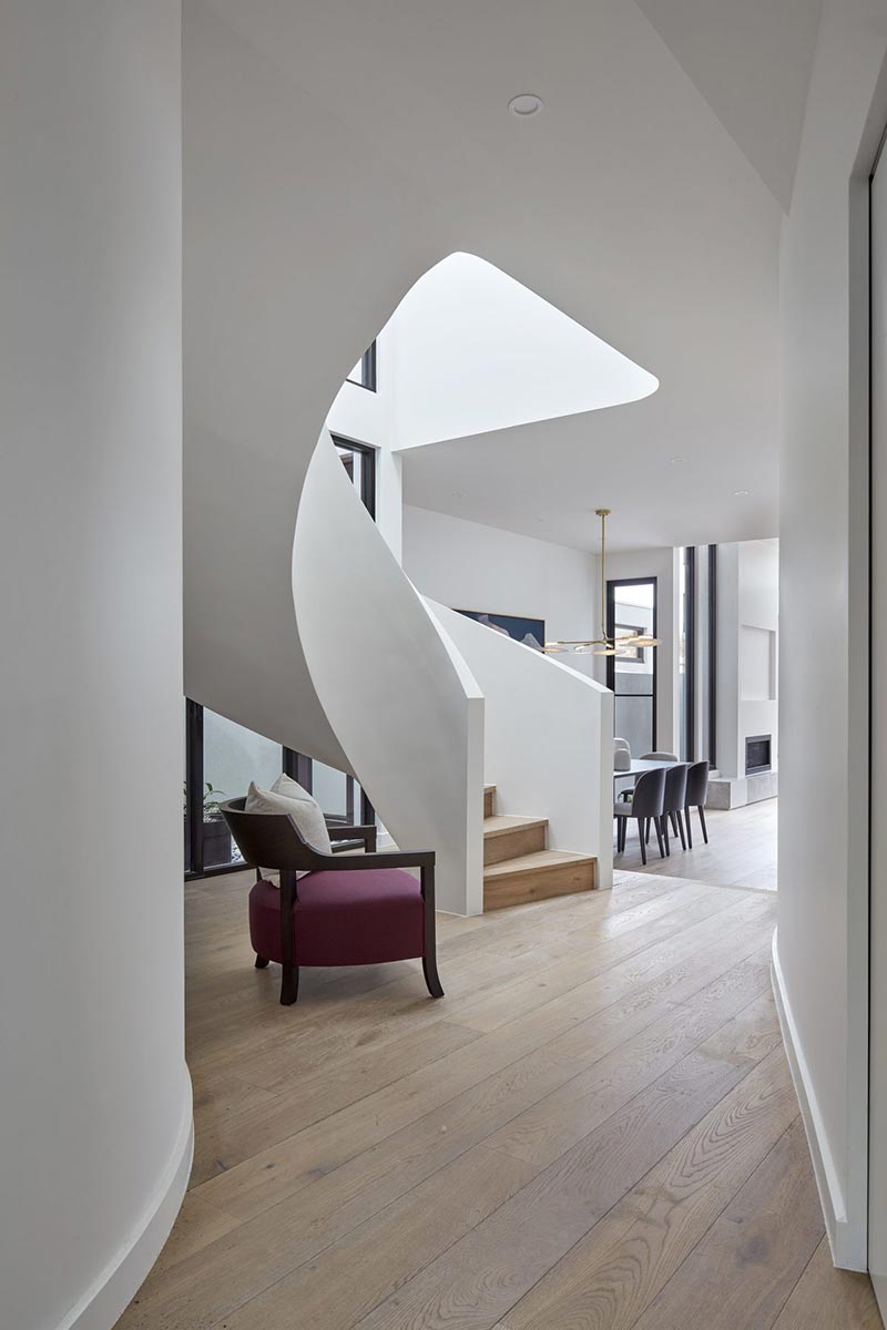 modern townhouse spiral staircase - Cressy Townhouses