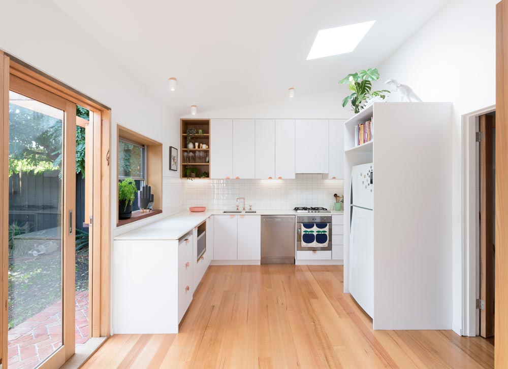 modern white kitchen extension - St David Residence Extension