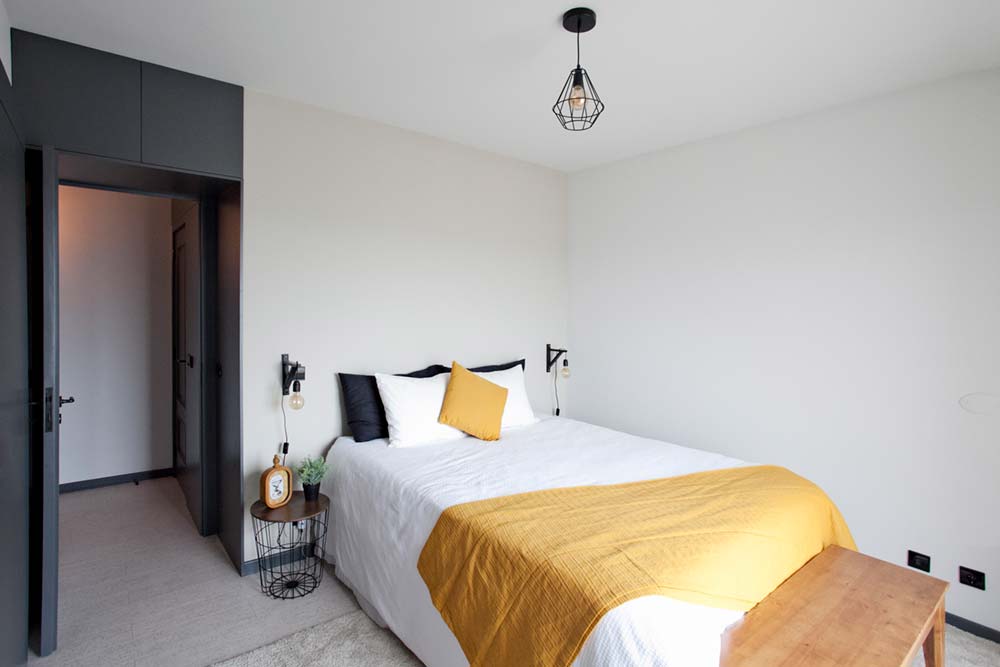 open living space interiors bedroom - ELP Apartment Renovation