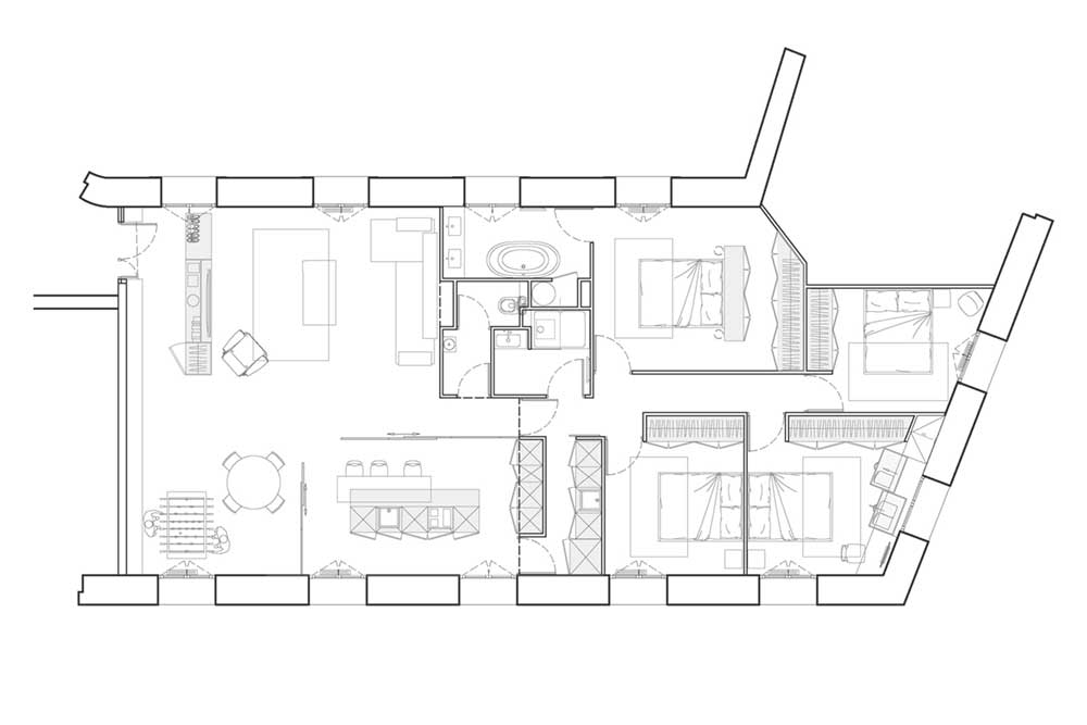 open plan apartment plan blpa - SBL Apartment