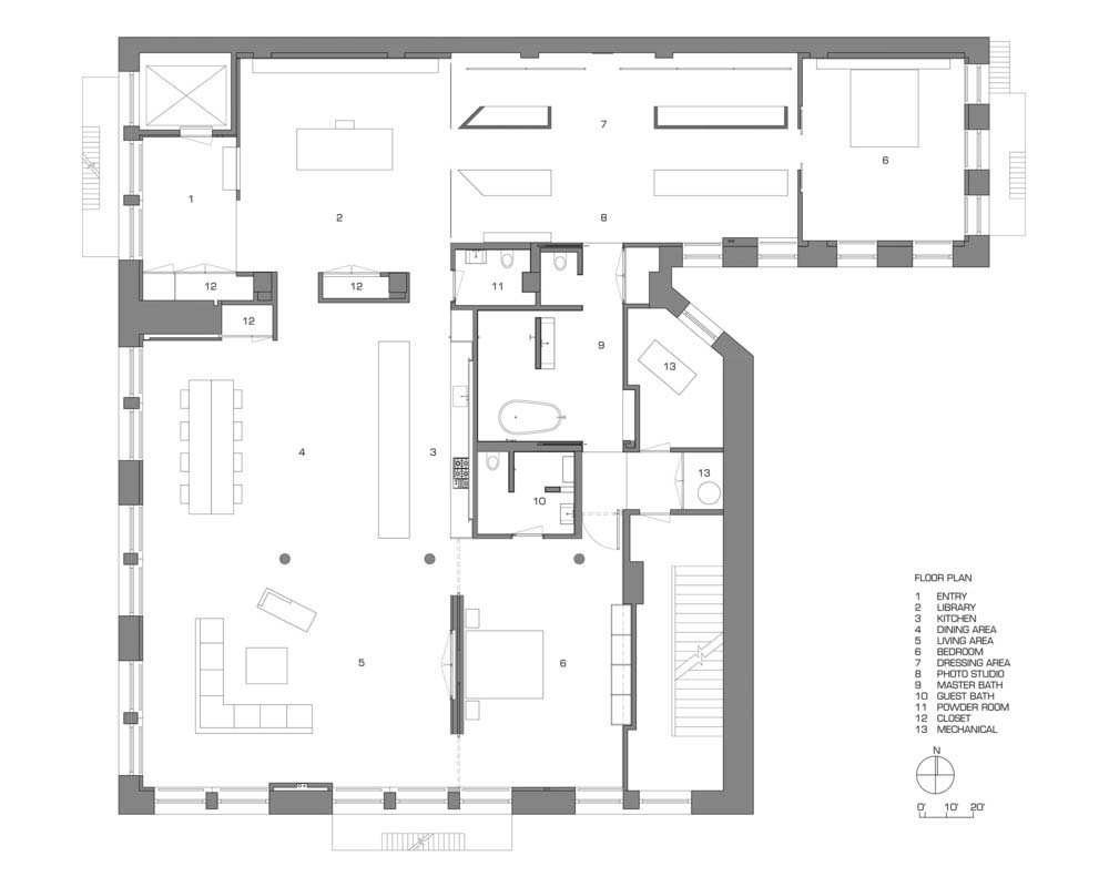 photographer loft design plan - NYC Photographer's Loft