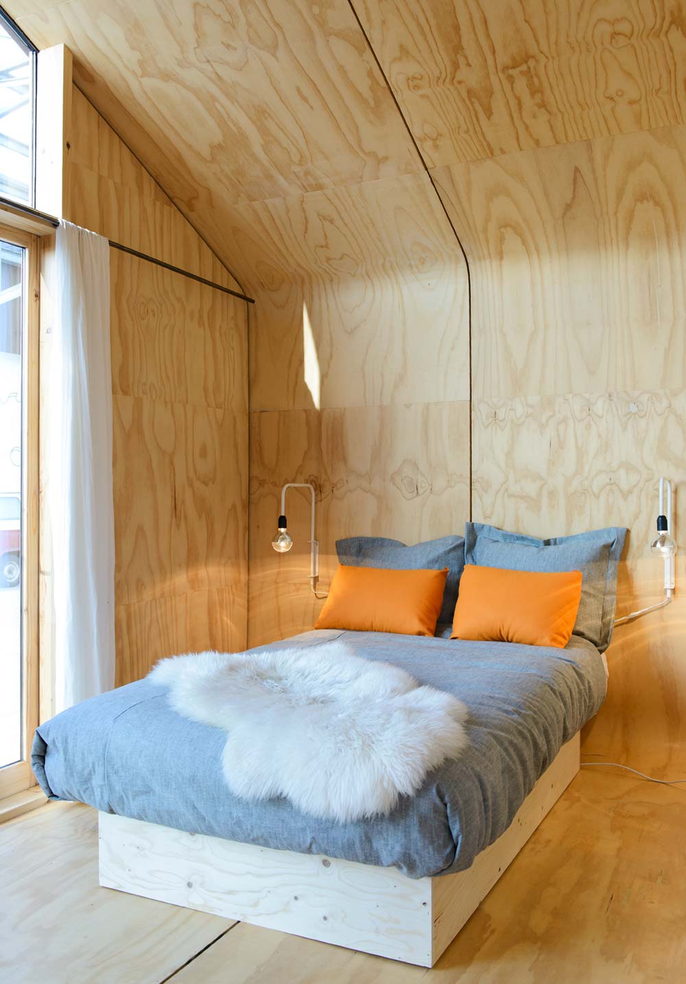 Small prefab cabin bedroom