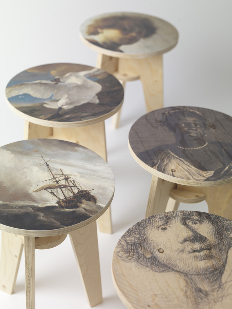 print stool phe - Plywood Print Stool