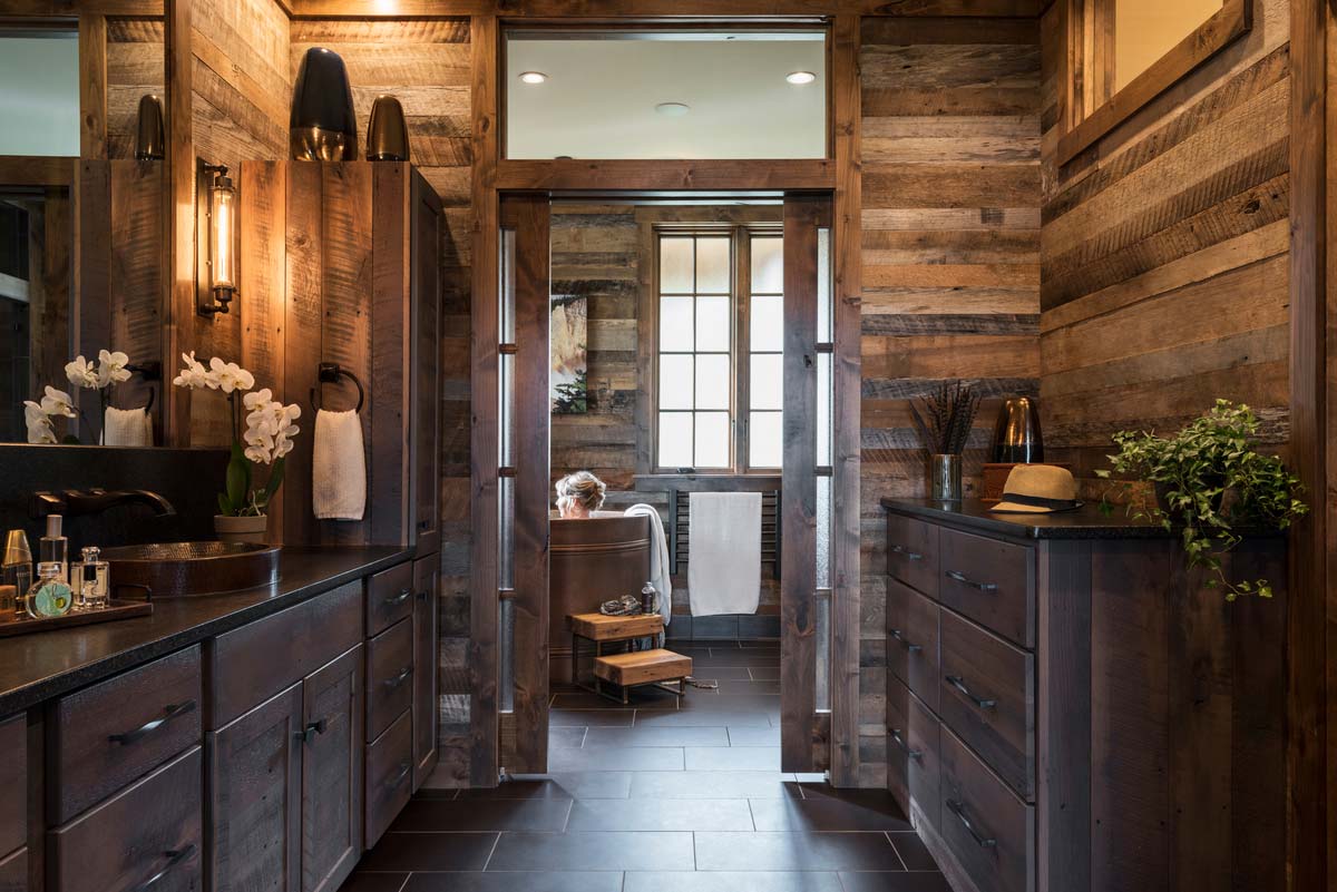 rustic mountain home design bathroom - East Tennessee Residence