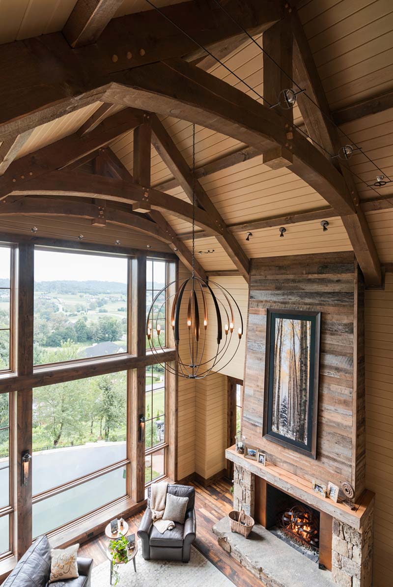 rustic mountain home vaulted great room 2 - East Tennessee Residence