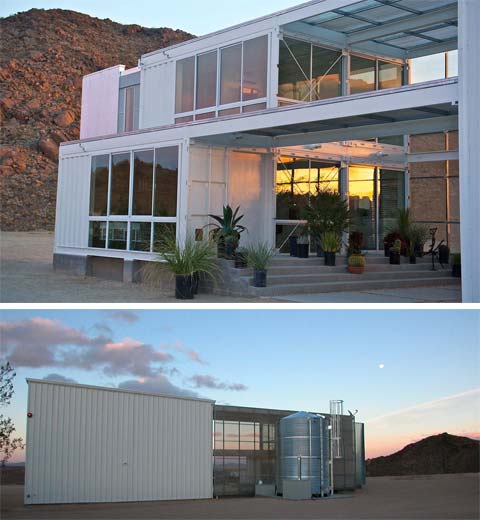 shipping container home et11 - Shipping Container Home & Studio: Desert Green