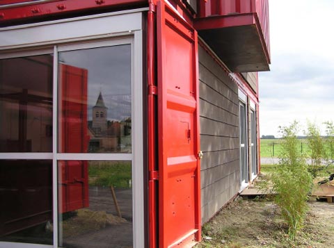 shipping container home lille6 - Shipping Container Home: Red House Lille