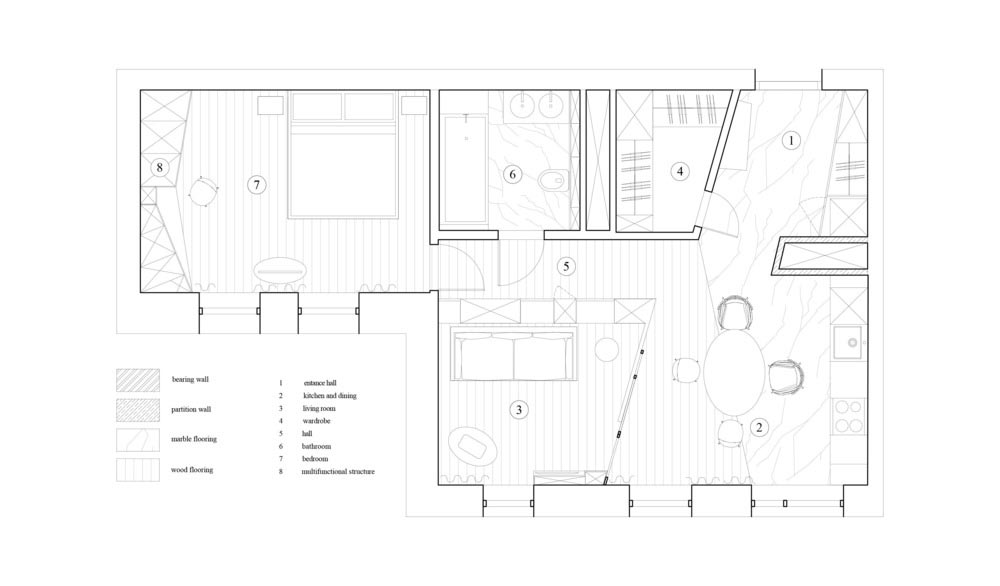 small apartment design plan md - Small Apartment in Moscow