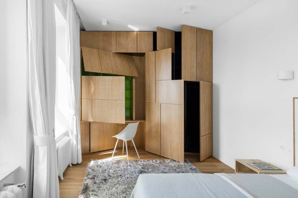 small apartment storage design md 1000x667 - Small Apartment in Moscow