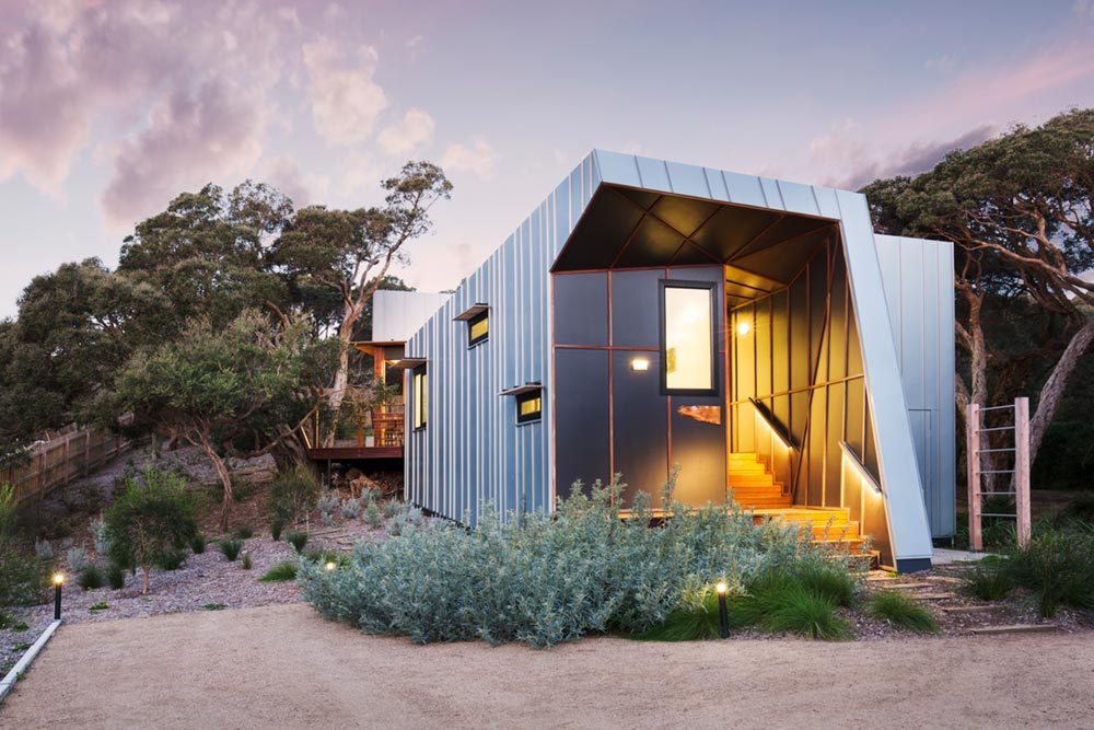 Small Beach House Design W/ Zinc Cladding