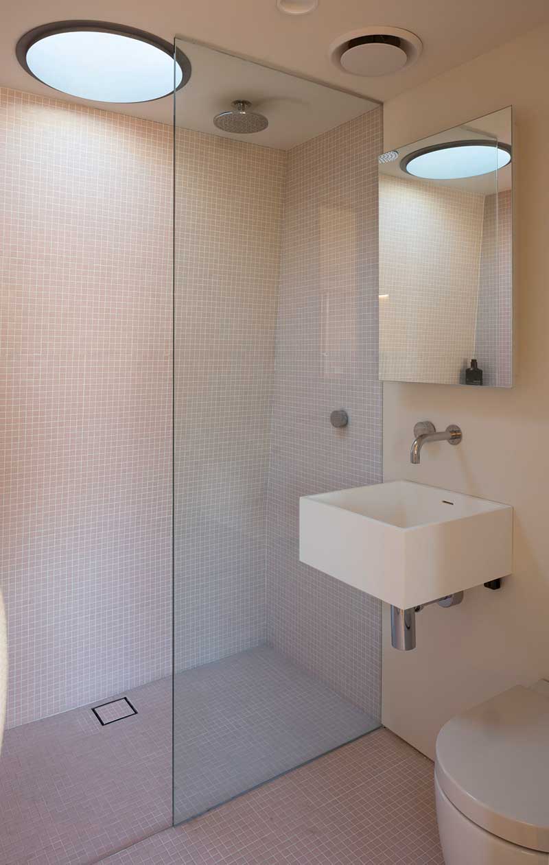 small house design bathroom pm - Laneway Studio