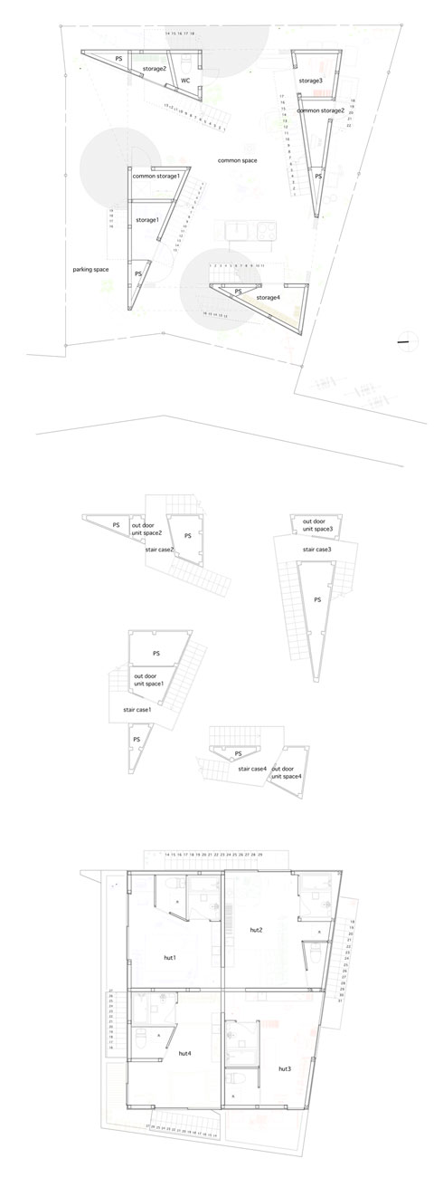 small house plan yokohama - Yokohama Apartment: 4 Triangles as a New Outdoor Space Concept