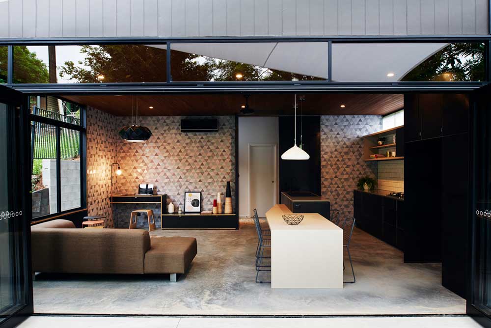 small infill house open plan design rd - Woolloongabba gardenhouse