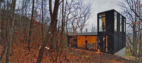 small modern cabin stacked 6 - Cabin-in-the-woods With A Twist: Stacked Cabin