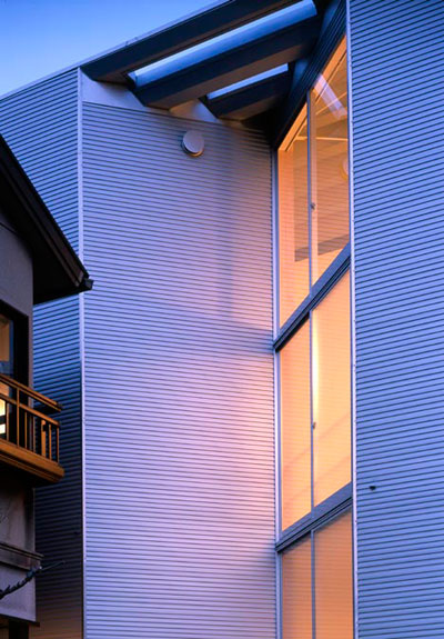 small narrow house w 8 - W Window House: a shimmering steel tower