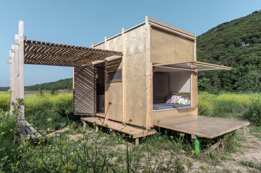 small offgrid prefab cabin open - Cabin On The Border