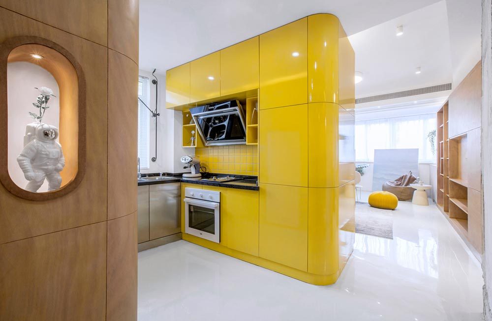 small space apartment design yellow kitchen td 1000x653 - 10° home