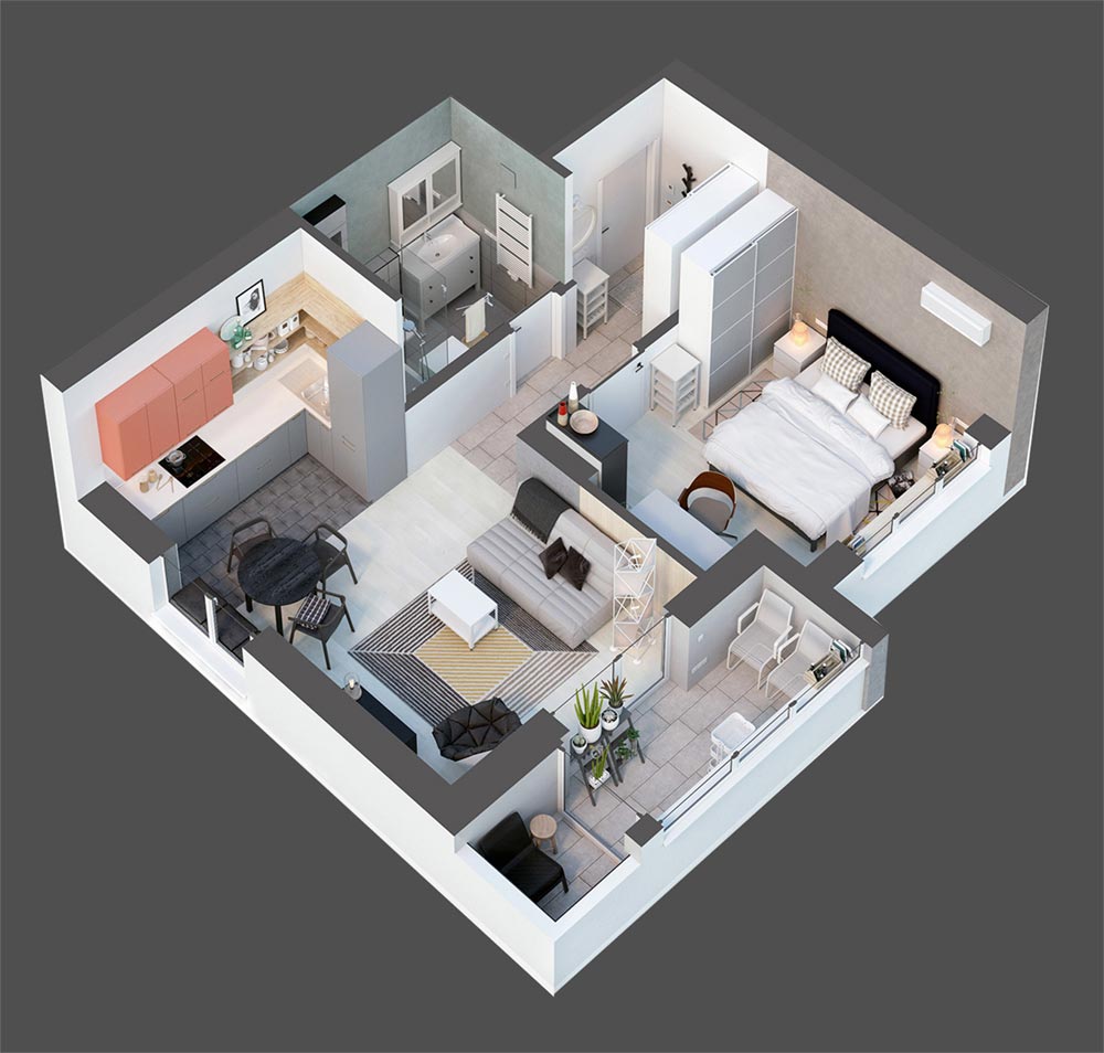 small space apartment plan 49 - Flat 49