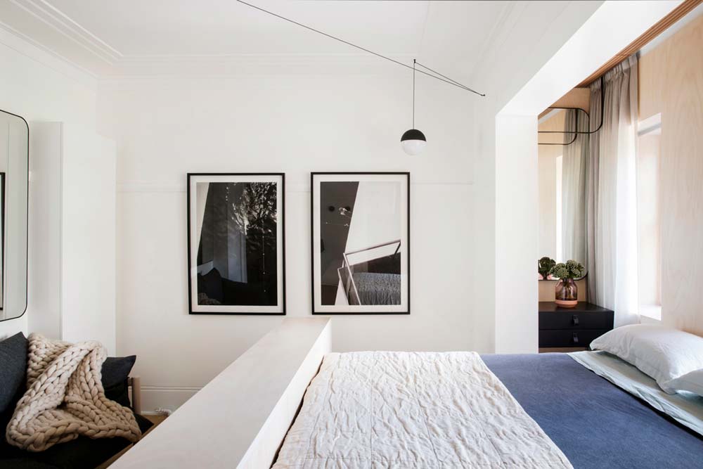 Tiny apartment bedroom design