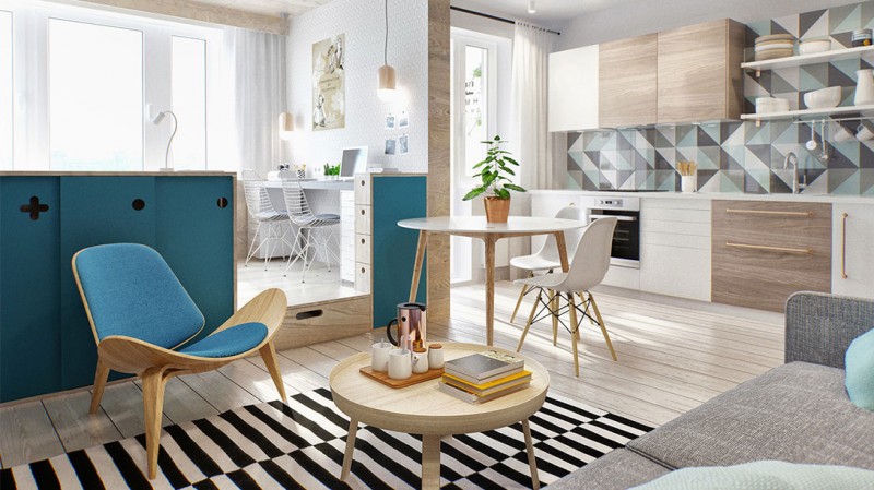 tiny apartment design int2 800x449 - Tiny 40 sq.m. Apartment in Moscow