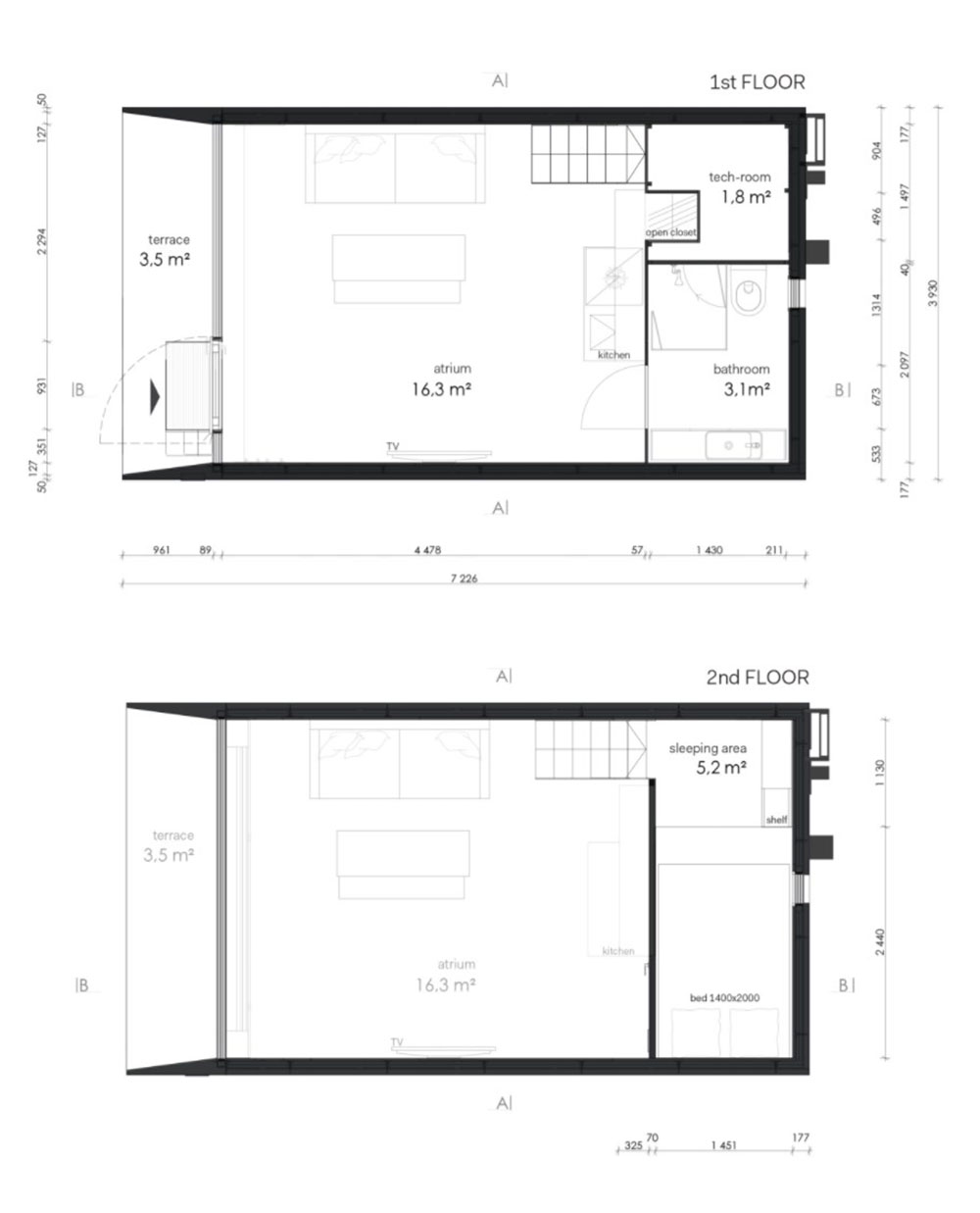 tiny prefab cabin plan koda2 - Koda Tiny Prefab Home