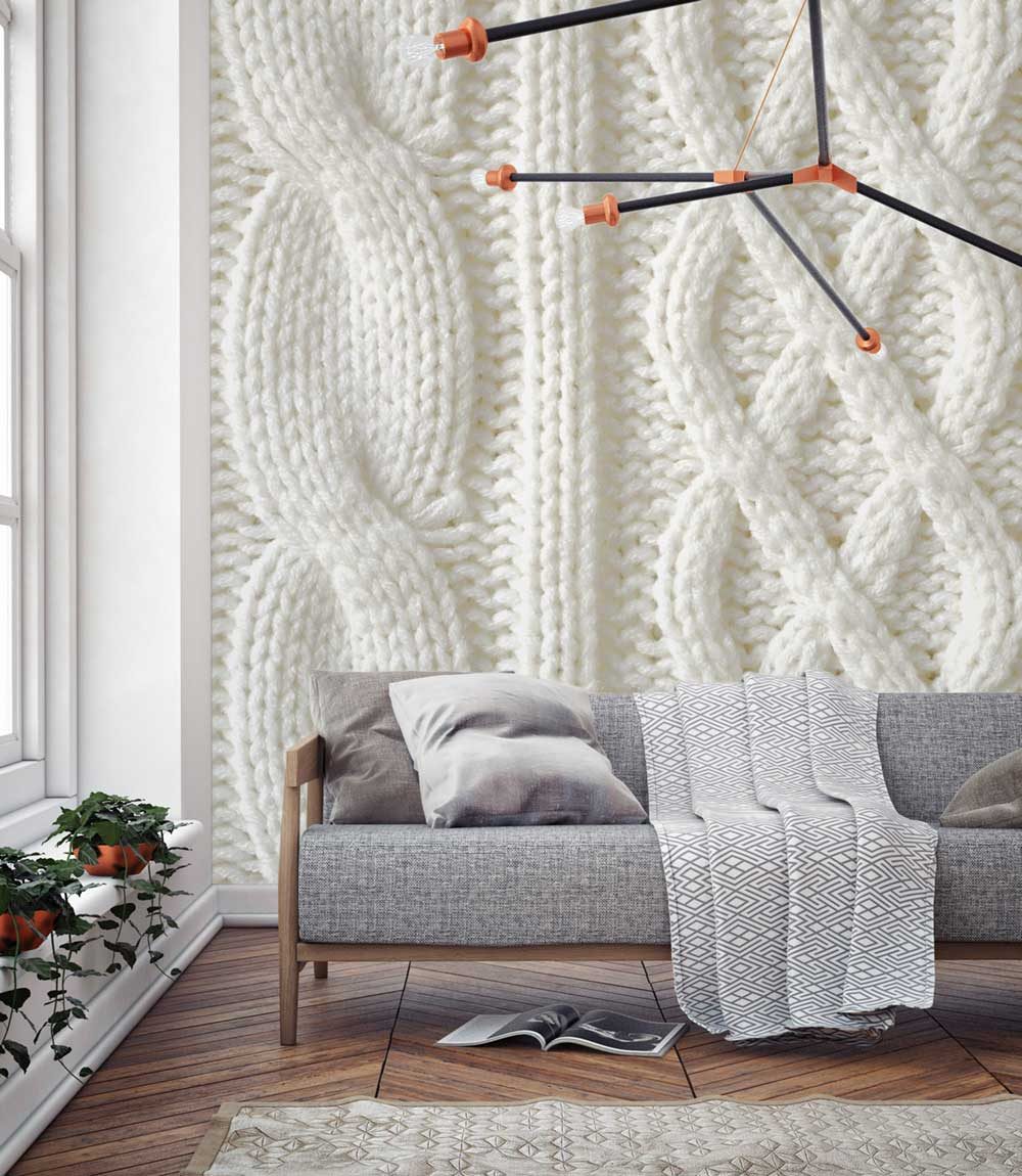 Knit wallpaper murals