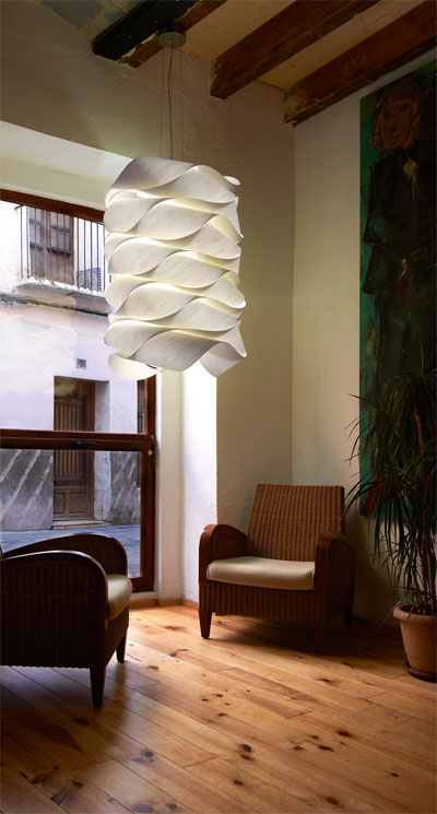 unique pendant light link - Link Lamp Collection: Wood Veneer’s Shining Moment