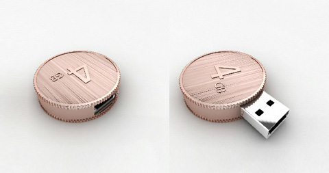 usb flash drive currenkey - CurrenKey: USB Flash Drive with a Twist of a Coin