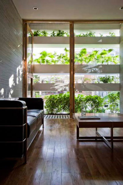 vertical garden house vtn 3 - stacking green: living behind a vertical garden