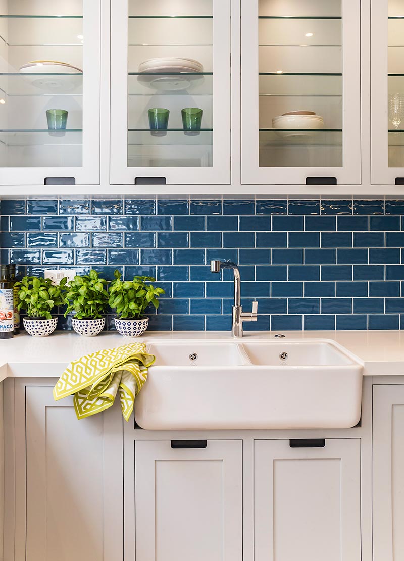 victorian townhouse kitchen blue tile lli - Highgate Victorian Townhouse