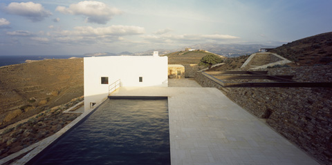 Coastal home in Antiparos island, Greece with magnificent pool facing the sea horizon