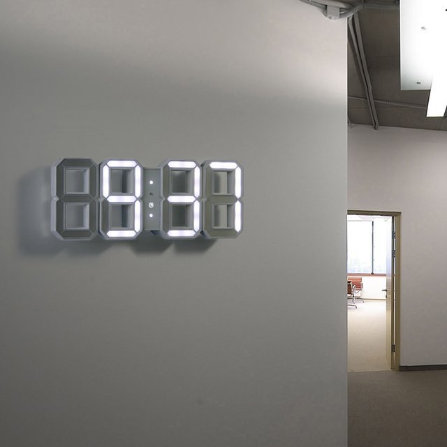 wall led clock white - White & White LED Clock: Bold, Very Bold