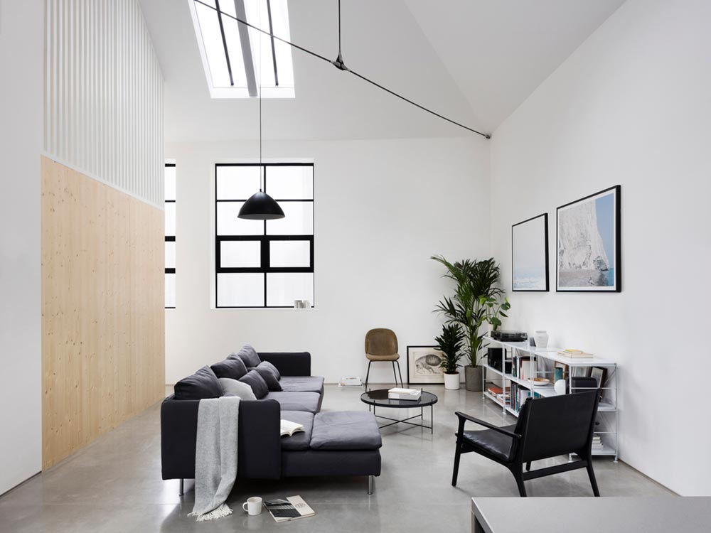 warehouse home lounge design - Defoe Road Warehouse Conversion