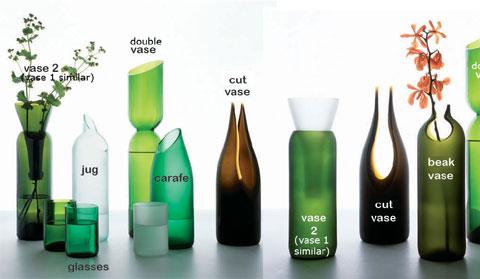 wine bottles transglass2 - Transglass Recycled Wine Bottles