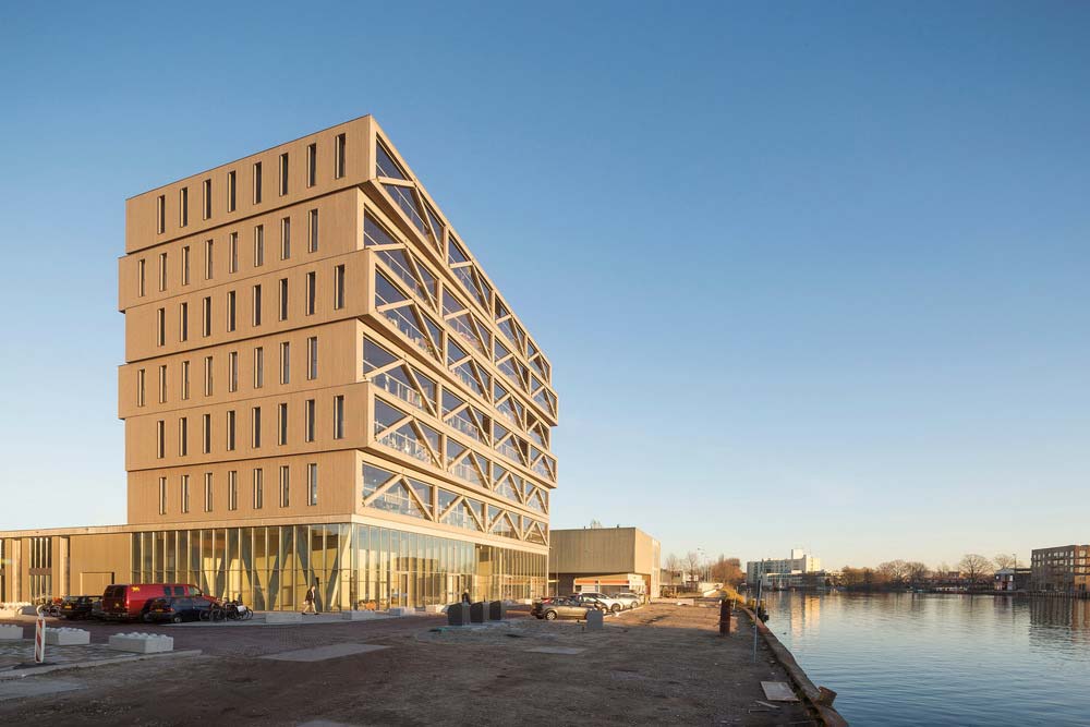 Wooden Apartment Building Zigzag Design