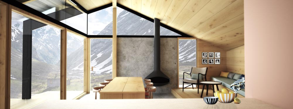 Wooden prefab cabin chalet style